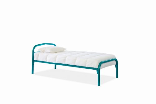 Aqua blue metal single kids bed by Hypersonic Industries Australia