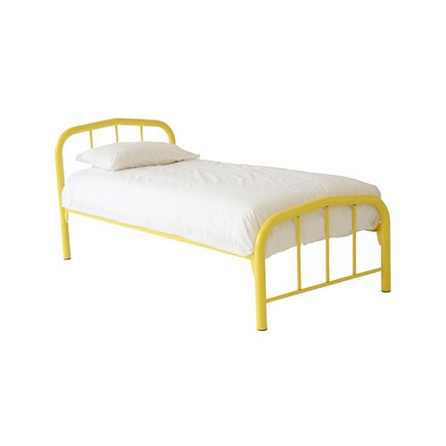 Yellow Toronto kids single steel frame bed by Hypersonic Industries Australia